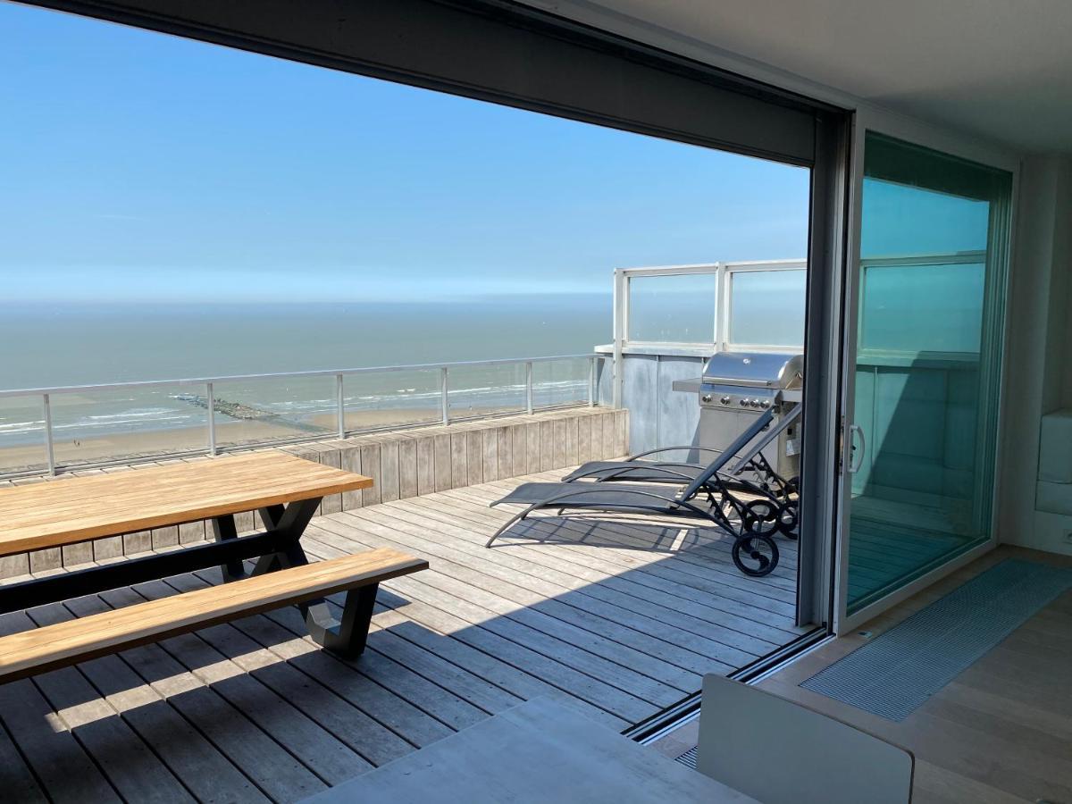 Penthouse Sea-Loft Blankenberge, Uniek Zeezicht, Luxeloft Met 40M2 Terras! Lägenhet Exteriör bild