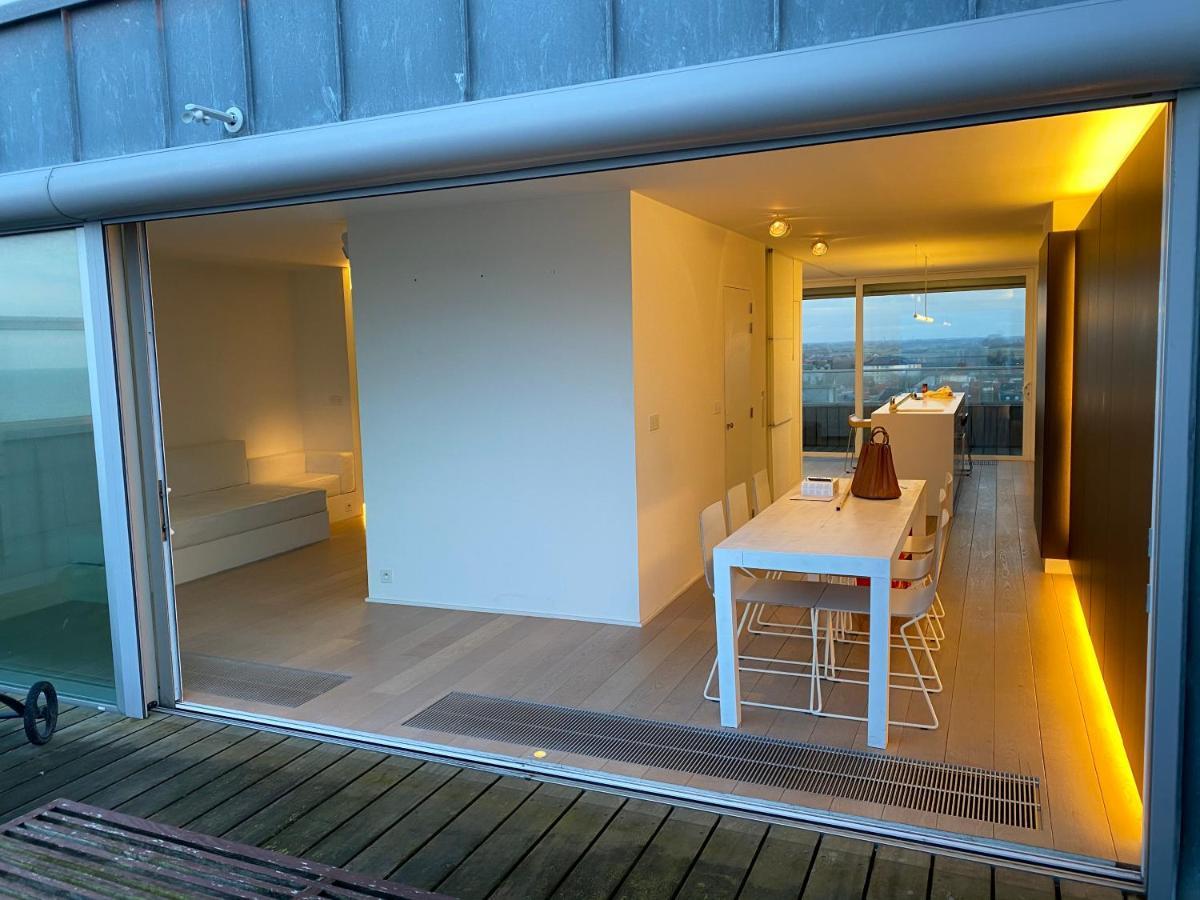 Penthouse Sea-Loft Blankenberge, Uniek Zeezicht, Luxeloft Met 40M2 Terras! Lägenhet Exteriör bild
