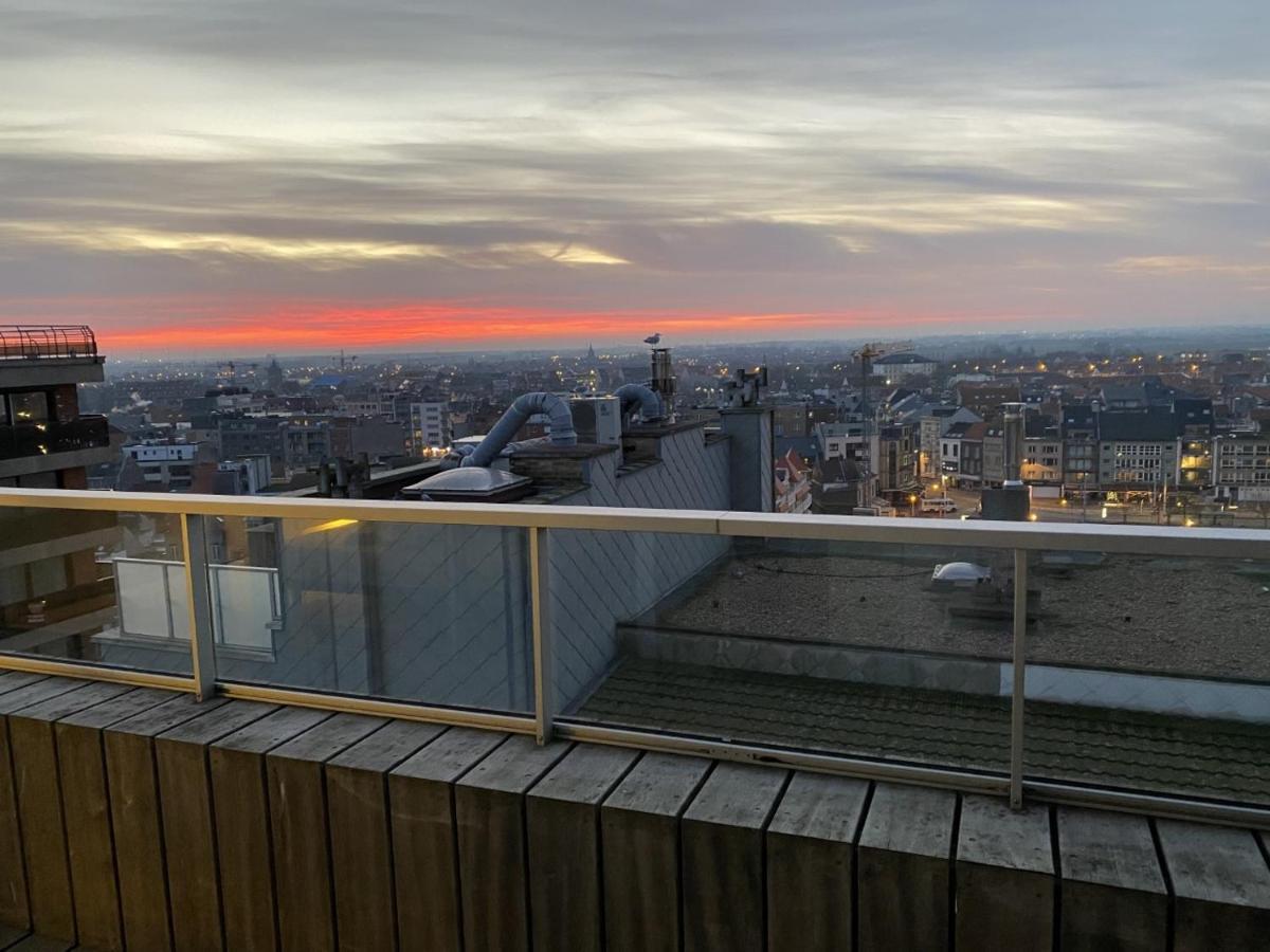 Penthouse Sea-Loft Blankenberge, Uniek Zeezicht, Luxeloft Met 40M2 Terras! Lägenhet Exteriör bild